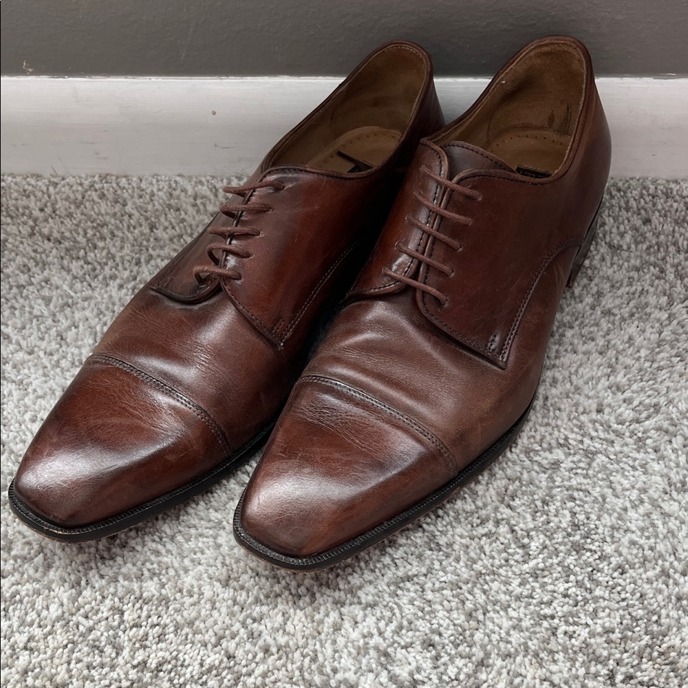 Mercanti Fiorentini Rich Brown Leather Oxfords
